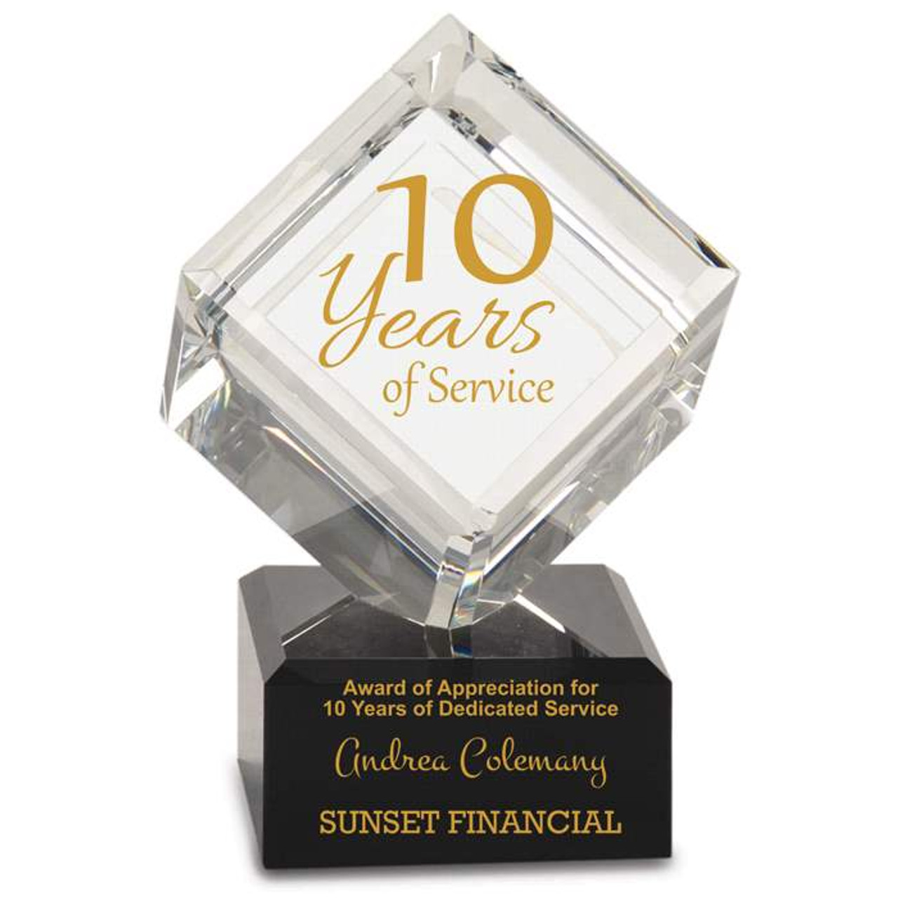 Years of Service Crystal Cube