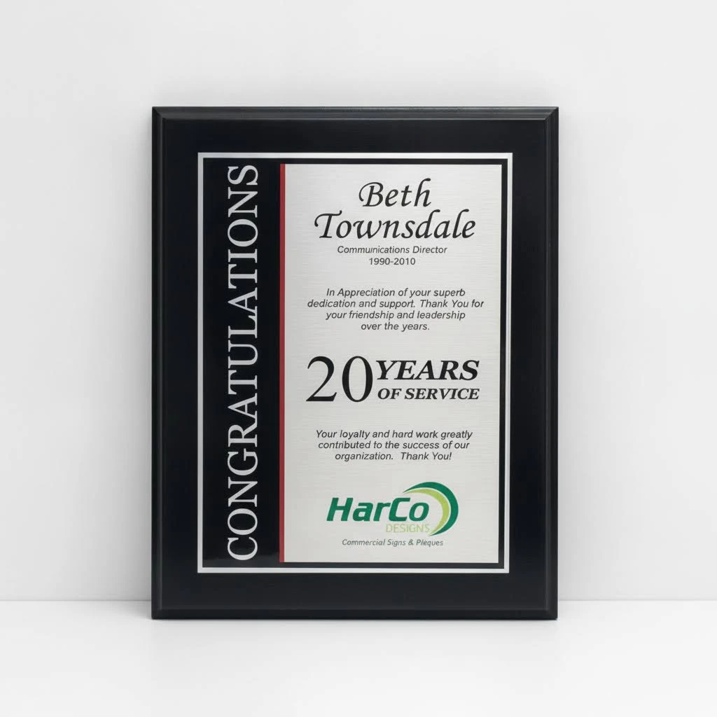 Full Color Years of Service Plaque