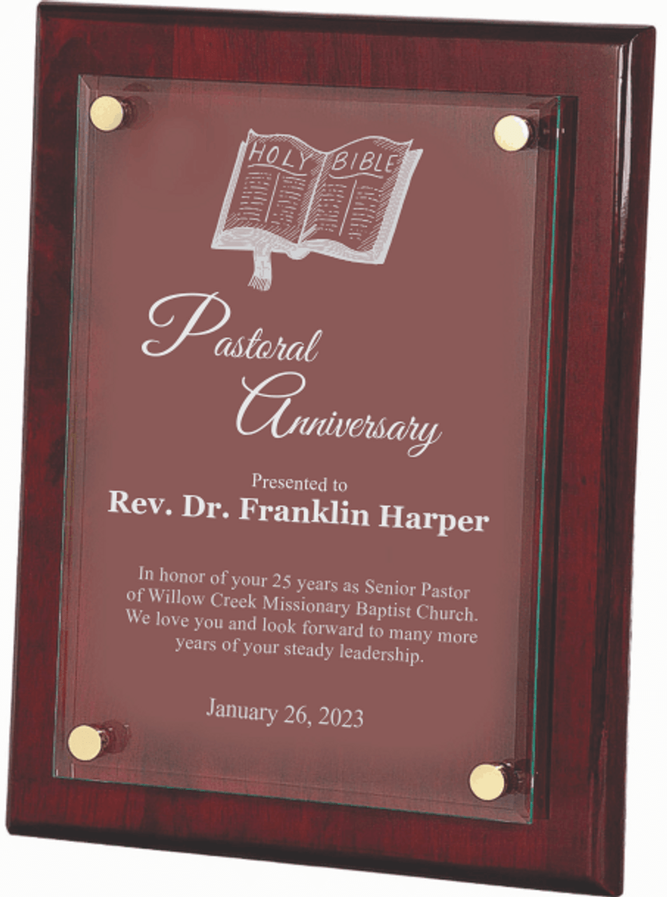Rosewood Religious Floating Glass Plaque Rosewood Religious Floating Glass Plaque