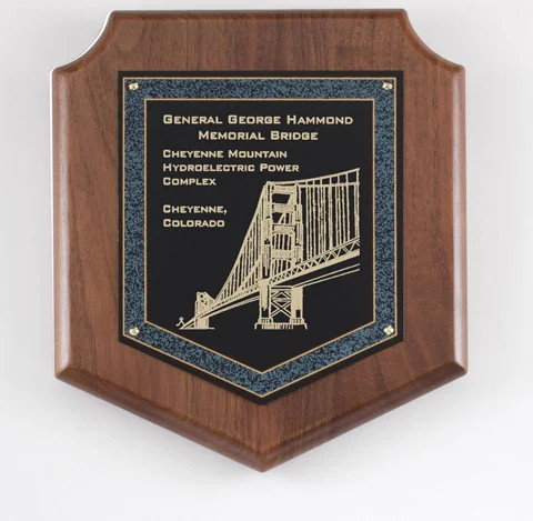 Genuine Walnut Shield Plaque