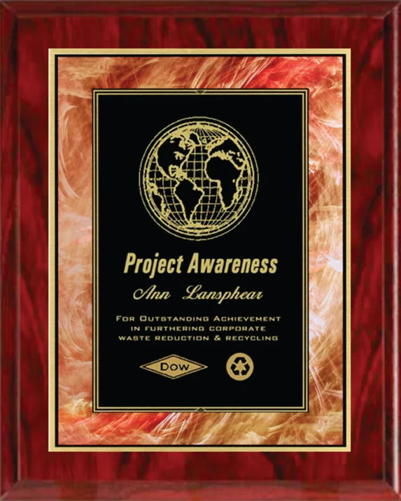 Red Woodgrain with Gold Fancy Plate