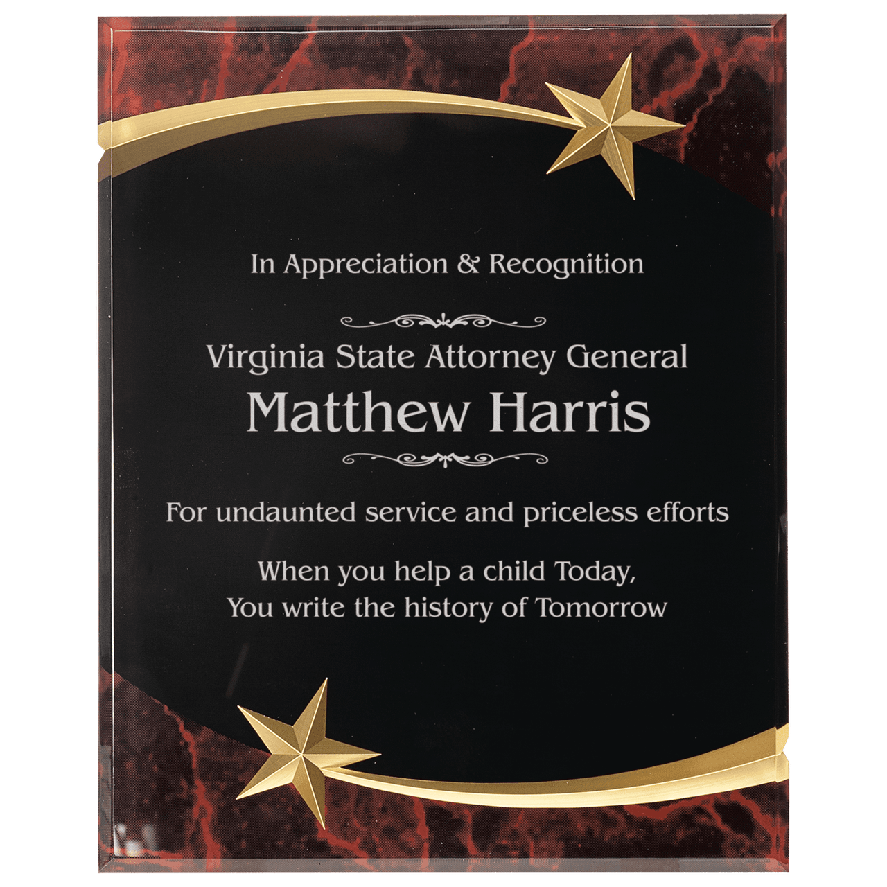 Red Marble Shooting Star Acrylic Plaque