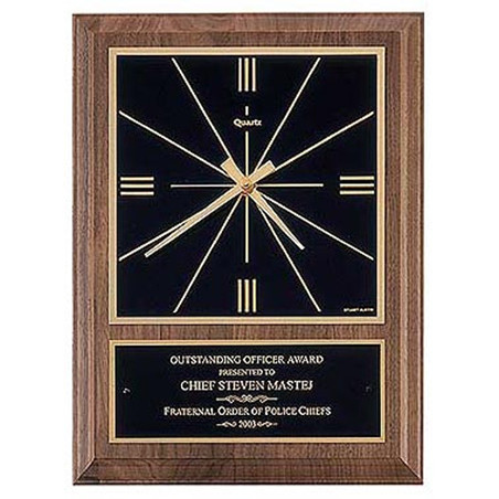 Walnut Clock w/Square Face