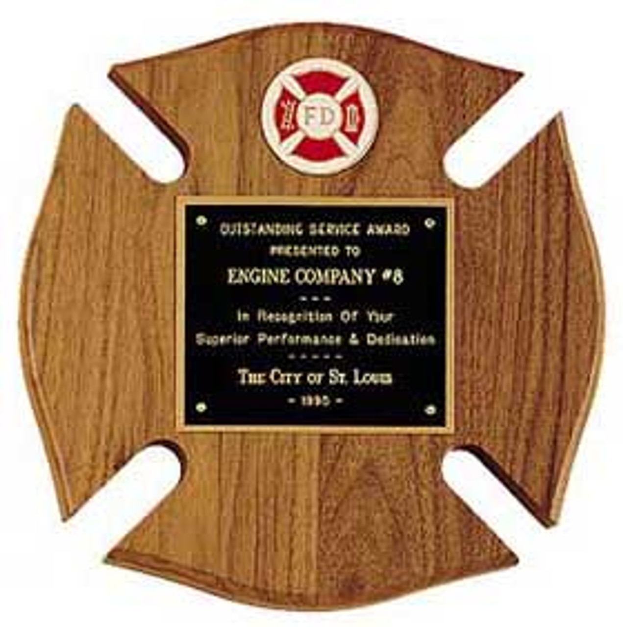 Maltese Cross Plaque with color badge