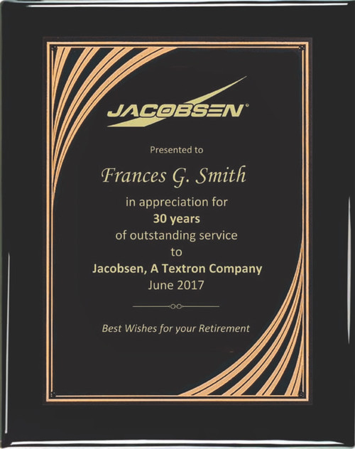 Cascading Swirl Retirement Plaque
