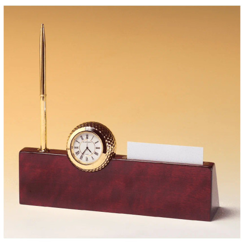 Name Plate with Gold Golf Ball Clock  - Back