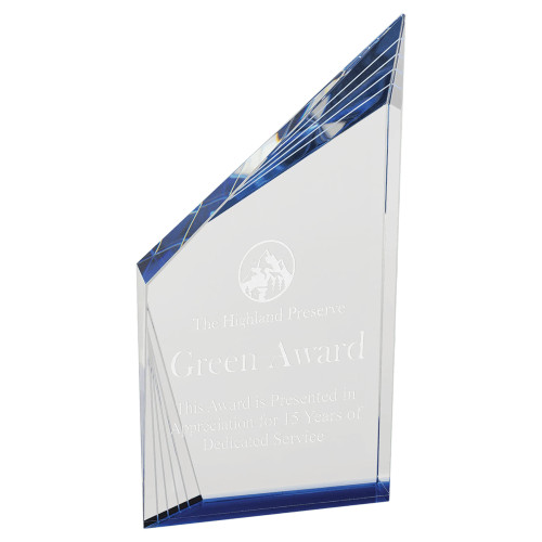 Crystal Beveled Peak with Blue Bottom