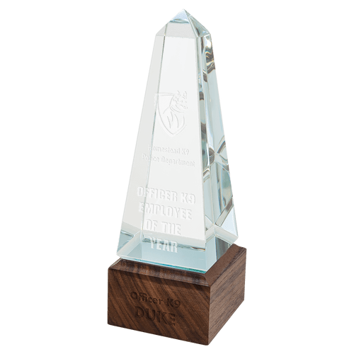 Oblelisk Sierra Glass with Walnut Base