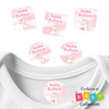 Unicorns Wishes peel and stick clothing labels for kids — clothing stickers made to order