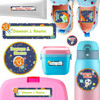 Animals in Space daycare label pack — personalized waterproof stickers for babies and toddlers