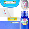 Flamingos waterproof labels for kids — name decals and bottle stickers for water bottles and lunchboxes