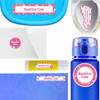 Flowers & Rainbows waterproof name labels on school supplies — personalized name stickers for kids