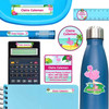 Flamingos school labels — name tags for school, backpack labels and school supply labels for kids