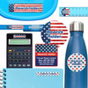Stars and Stripes school labels — name stickers for school and waterproof name labels for school supplies