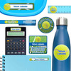 Tennis waterproof name labels on lunch container, water bottle and school notebook