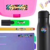 Graffiti name labels for school — waterproof school name labels on water bottle and lunchbox