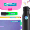 Liquid Swirl name labels for school — waterproof school name labels on water bottle and lunchbox