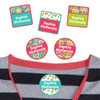 All Things Spring camp clothing labels — waterproof name stickers on a shirt for summer camp