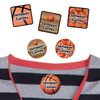 Basketball camp clothing labels — waterproof name stickers on a shirt for summer camp