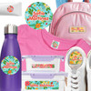 Blossoms waterproof camp labels — name labels for summer camp on water bottles, lunchboxes and gear