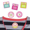 Butterflies camp clothing labels — waterproof name stickers on a shirt for summer camp