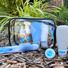 Daisies camp labels for toiletries — waterproof stickers on hygiene bottles in camp bag