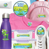 Frogs waterproof camp labels — name labels for summer camp on water bottles, lunchboxes and gear