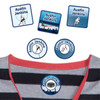 Hockey camp clothing labels — waterproof name stickers on a shirt for summer camp