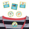 Kittens camp clothing labels — waterproof name stickers on a shirt for summer camp