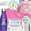 Kittens waterproof camp labels — name labels for summer camp on water bottles, lunchboxes and gear
