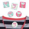Magical Unicorns camp clothing labels on a shirt.