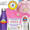 Outer Space camp label combo pack — waterproof stickers for camp toiletries and clothing labels for camp