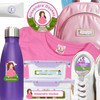 Enchanted Princess waterproof camp labels — name labels for summer camp on water bottles, lunchboxes and gear