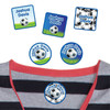 Goal Soccer camp clothing labels — waterproof name stickers on a shirt for summer camp