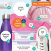 Stripes labels for summer camp — waterproof camp name labels on water bottle and lunchbox