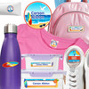 Surf's Up waterproof camp labels — name labels for summer camp on water bottles, lunchboxes and gear