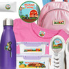 Farm Tractors waterproof camp labels — name labels for summer camp on water bottles, lunchboxes and gear