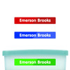 Color Trio slim name stickers — waterproof stickers for water bottles and small containers