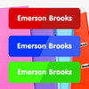 Color Trio extra large waterproof name labels — name stickers for water bottles and school gear