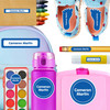 Solids waterproof kindergarten name labels on water bottle, lunch container and lunchbox
