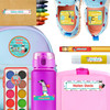 Animal Superheroes kindergarten and preschool nametags — waterproof name tags for preschoolers on water bottle, lunchbox and school supplies