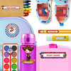 Cowboy & Cowgirl waterproof kindergarten name labels on water bottle, lunch container and lunchbox