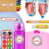 Garden Roses waterproof kindergarten name labels on water bottle, lunch container and lunchbox