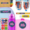Hearts waterproof kindergarten name labels on water bottle, lunch container and lunchbox