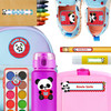 Pandas kindergarten and preschool nametags — waterproof name tags for preschoolers on water bottle, lunchbox and school supplies