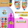 Pirate Animals waterproof kindergarten name labels on water bottle, lunch container and lunchbox