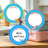 Airplanes large round write-on labels — reusable waterproof daycare