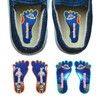 Aliens foot labels for shoes — left and right foot-shaped shoe stickers