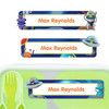 Aliens large rectangle name labels — waterproof sticker labels for school supplies and water bottles