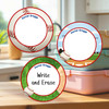 Baseball large round write-on labels — reusable waterproof daycare